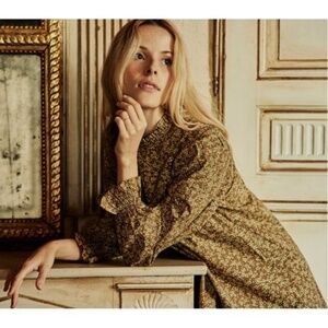 Doen Marabella Mini Dress Gold Floral Size Medium